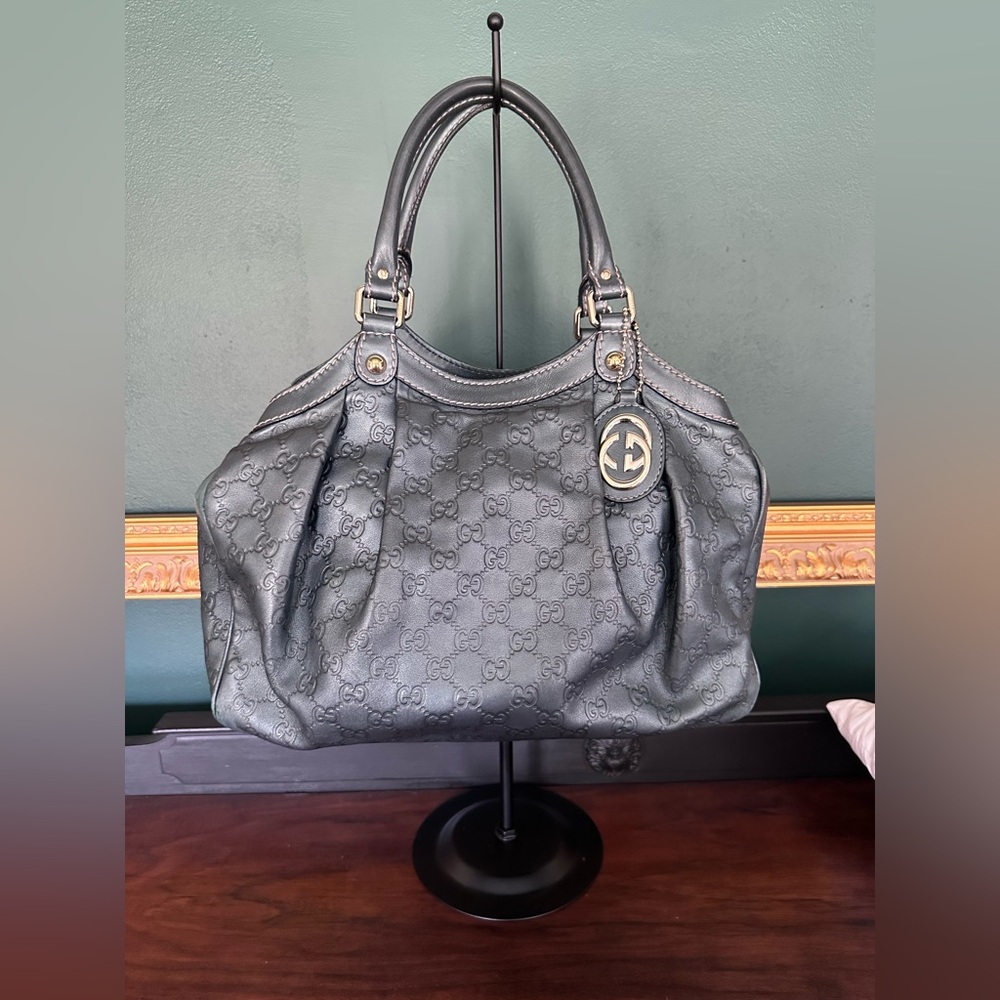 Gucci Black Monogram Shoulder Bag